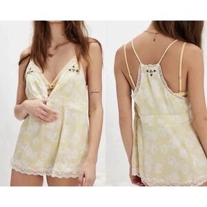 Free People Intimately Night  Special Cami Lemon Custard Combo Women's Sz M NWOT
